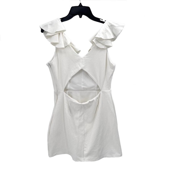 EXPRESS Ruffled Cut Out Back Mini Dress - Picture 2 of 8